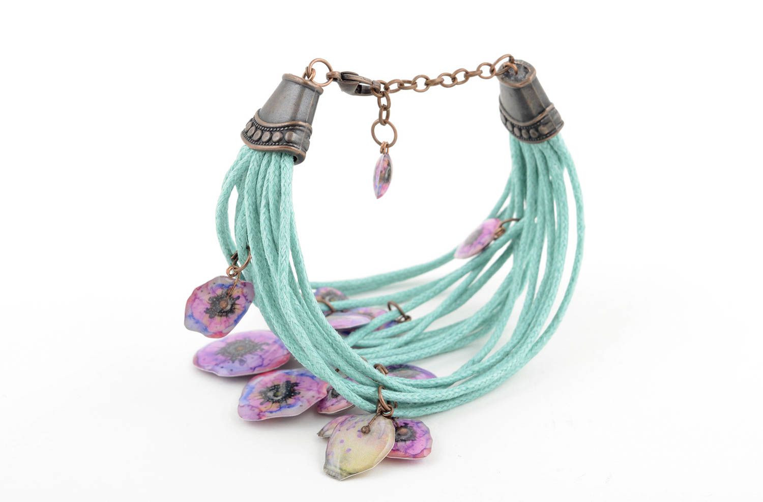 Unusual handmade woven cord bracelet wrist bracelet designs accessories for girl photo 4