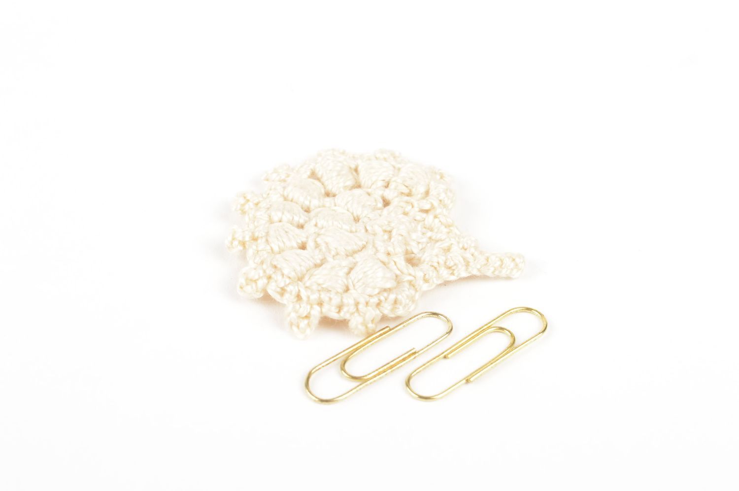 Feuille tricot fait main Fourniture bijoux blanche au crochet Loisirs créatifs photo 5