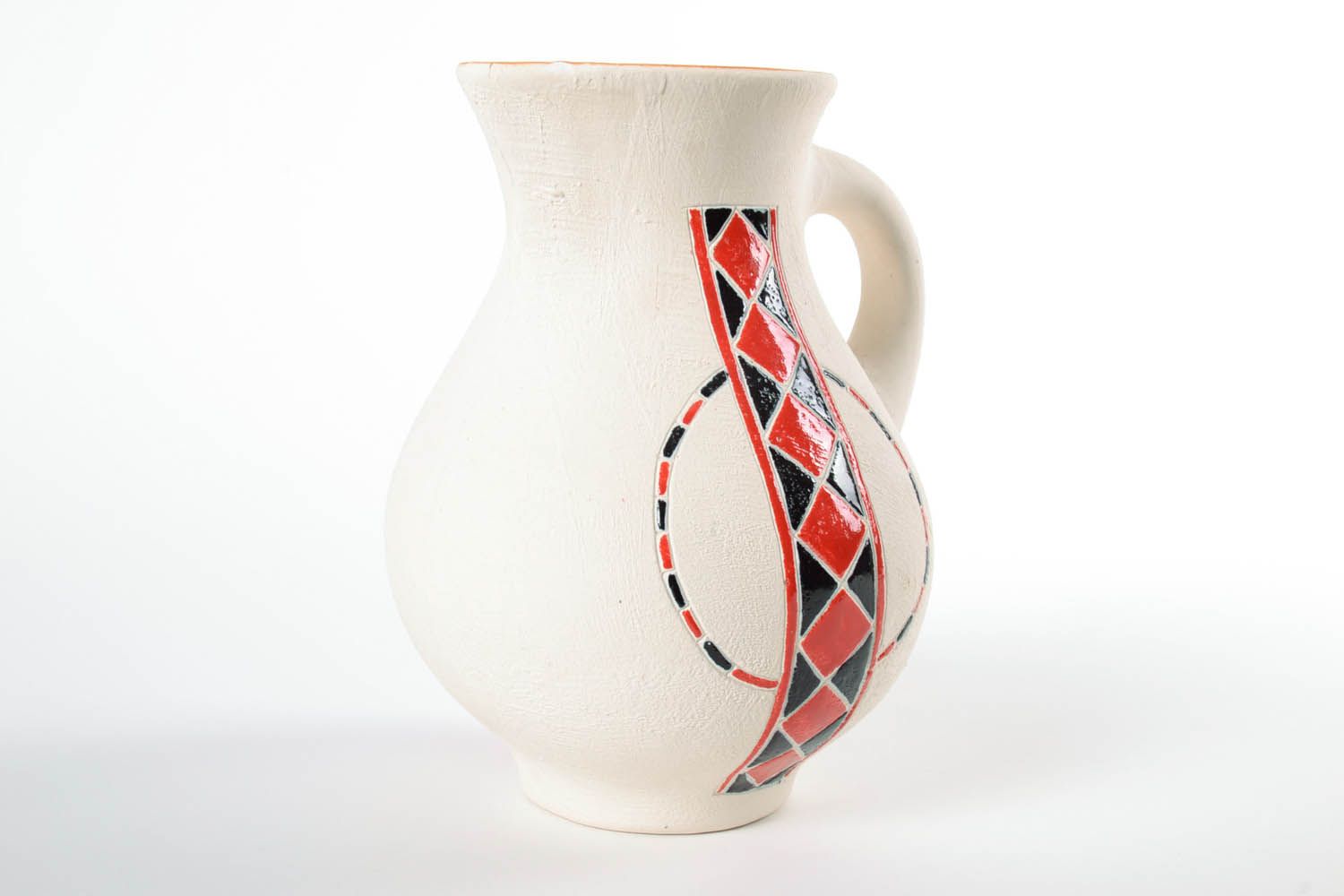 Jarro de cerámica con dibujo étnico foto 3
