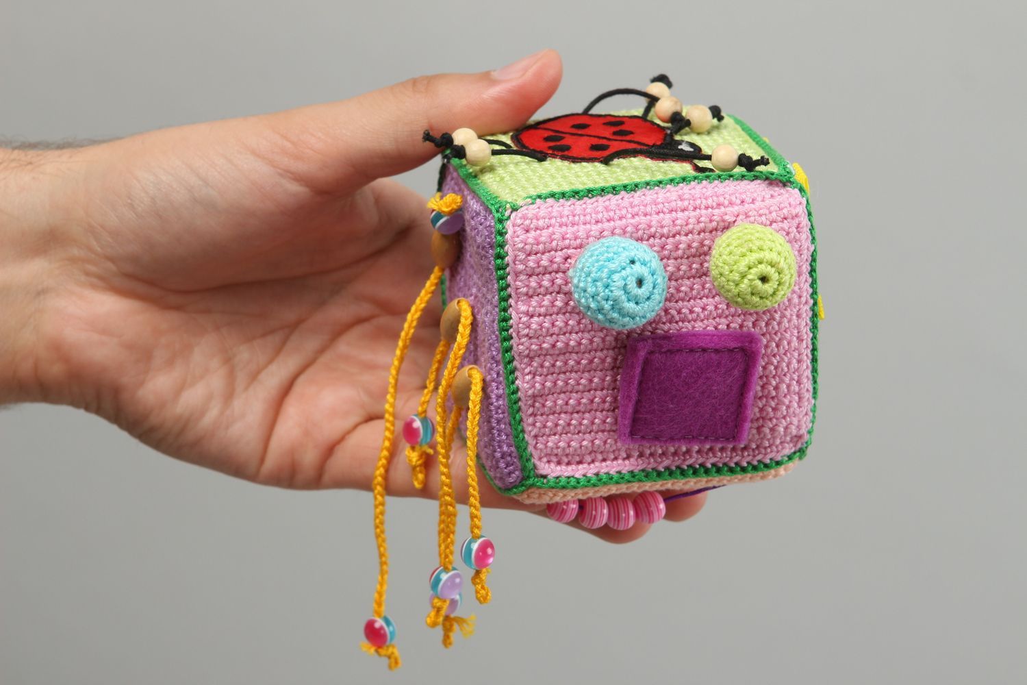 Игрушка ручной работы детская развивающая игрушка мягкая детская игрушка кубик фото 5