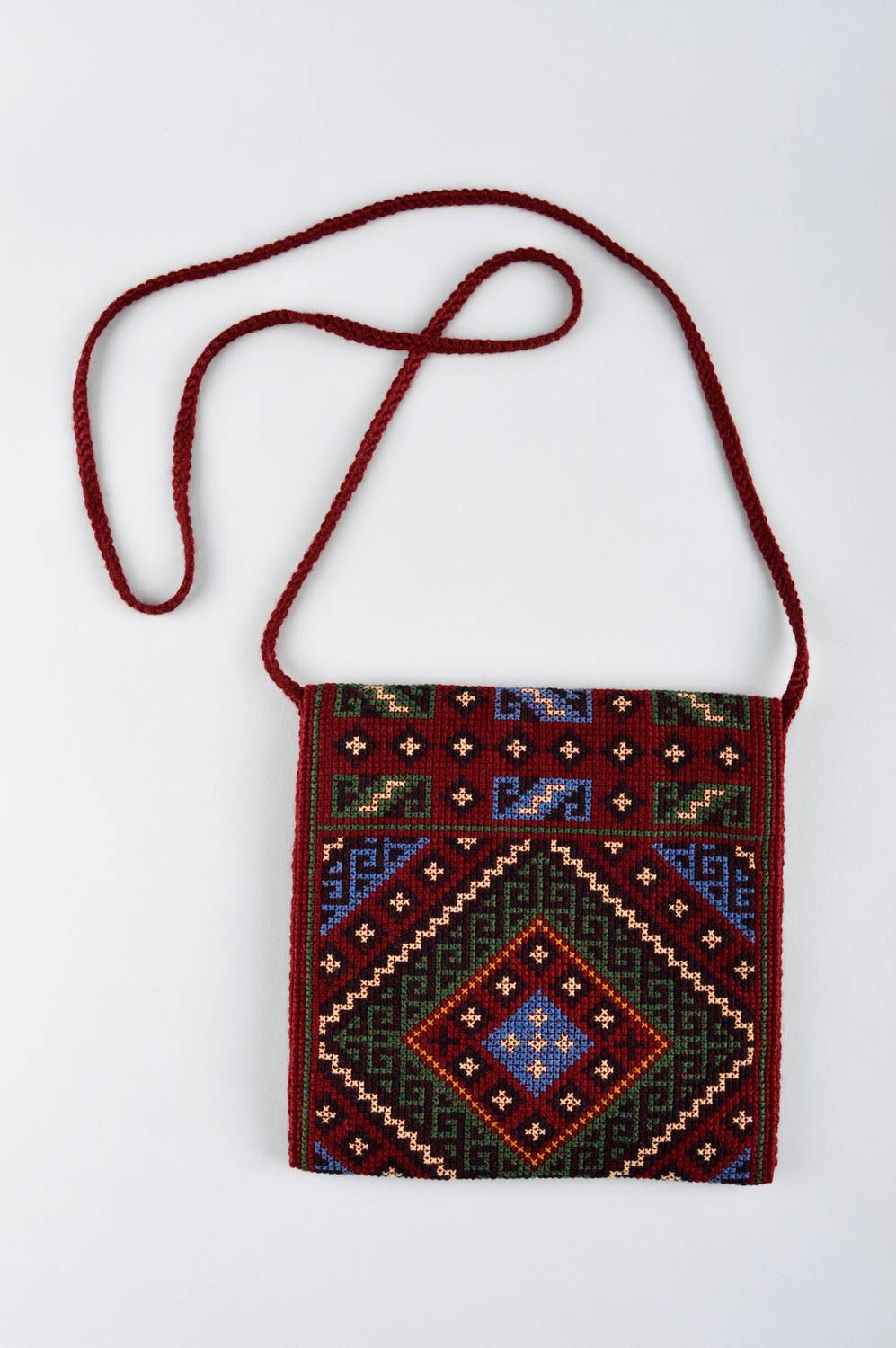 Сумка ручной работы сумка через плечо текстильная сумка вышитая крестиком этно фото 3