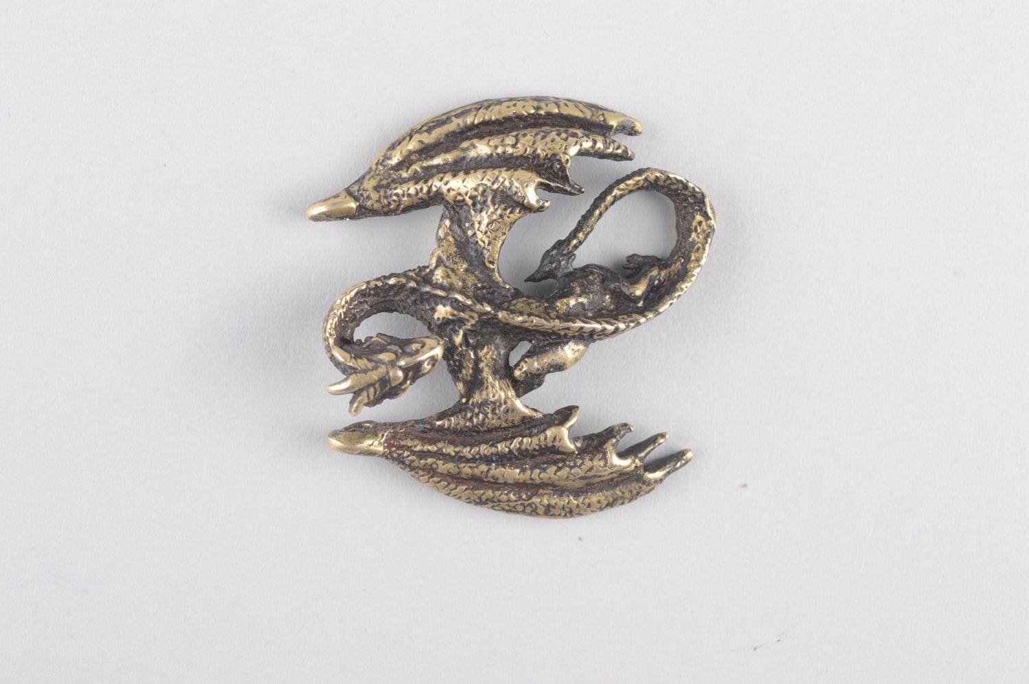Украшение из бронзы украшение ручной работы кулон на шею авторский кулон дракон фото 2