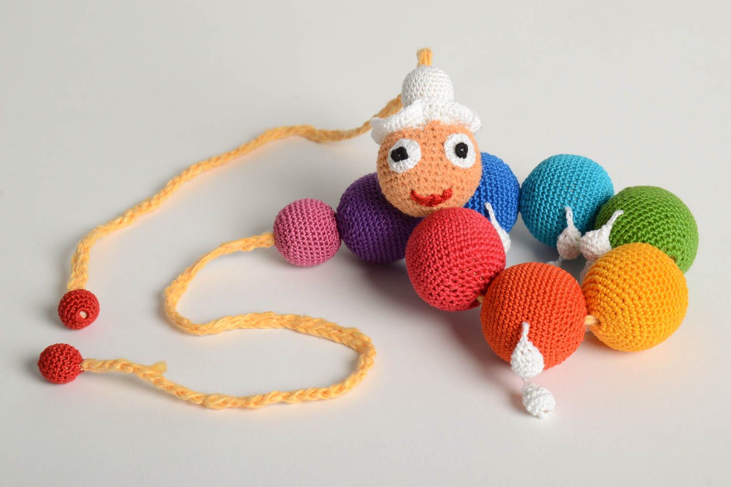 Bright handmade babywearing necklace breastfeeding necklace crochet necklace photo 3