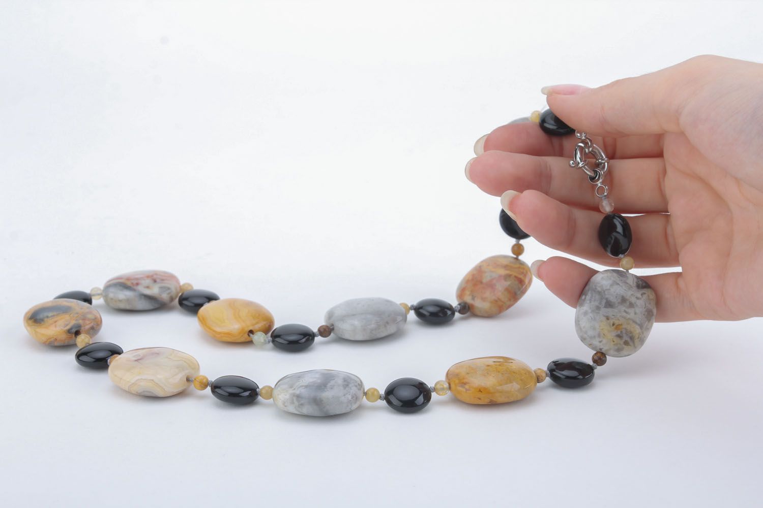 Unusual necklace with natural stones photo 5