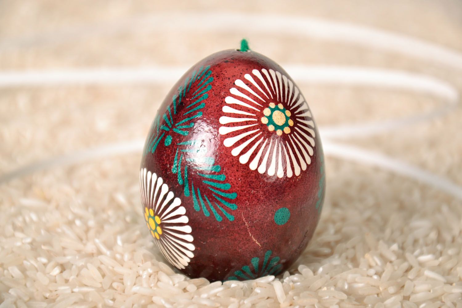 Oeuf de Pâques décoratif fait main original à suspendre avec bel ornement photo 1