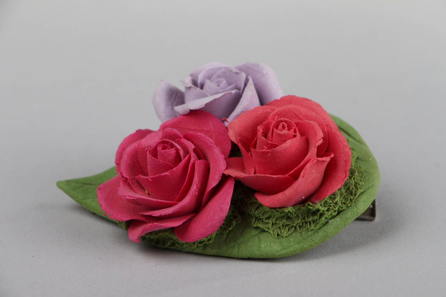 Hair clip with small roses photo 3