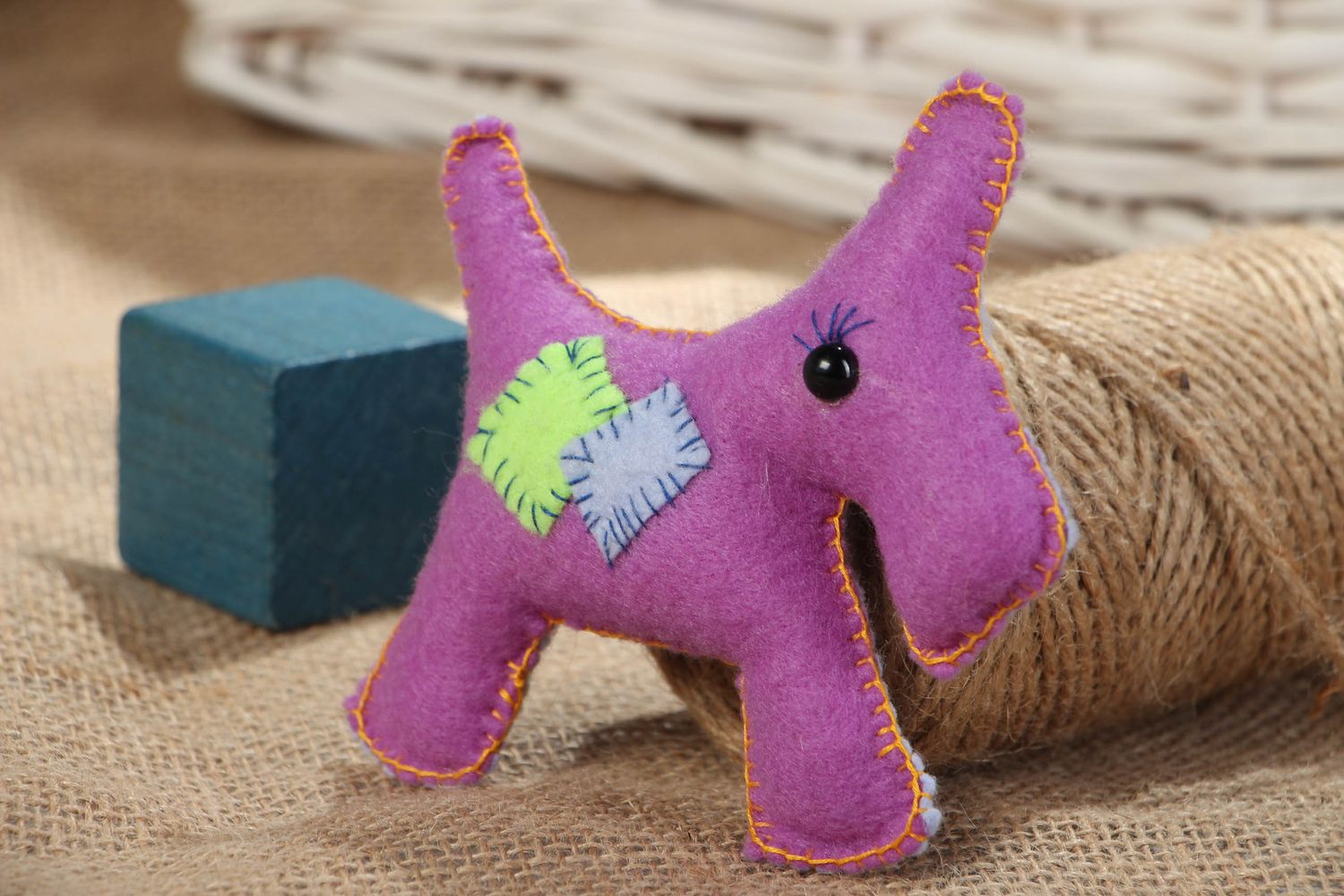 Мягкая игрушка ручной работы из фетра детская Розовая лошадка фото 4