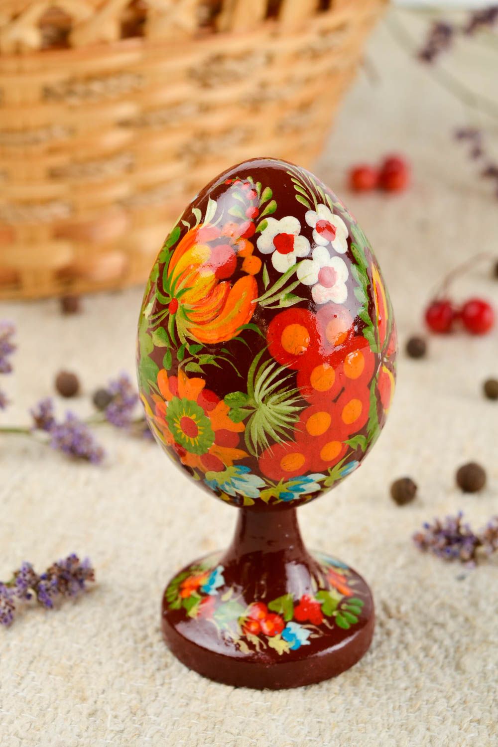 Huevo decorado artesanal decoración para Pascua regalo original de navidad foto 1