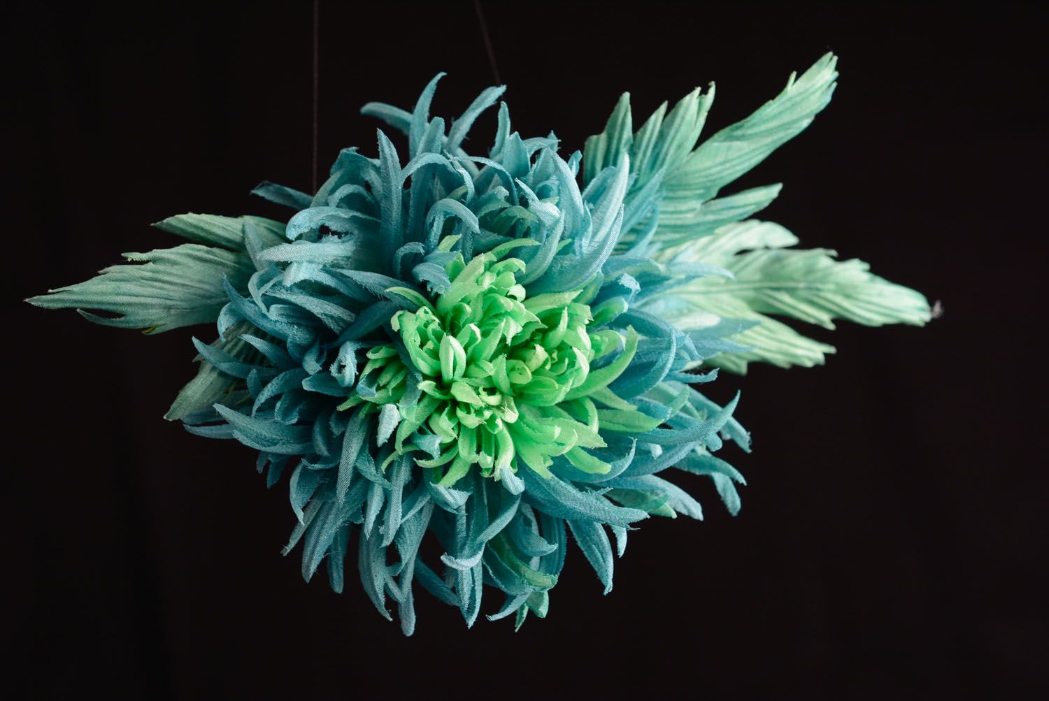 Brosche Haarspange Blume aus Stoff foto 1