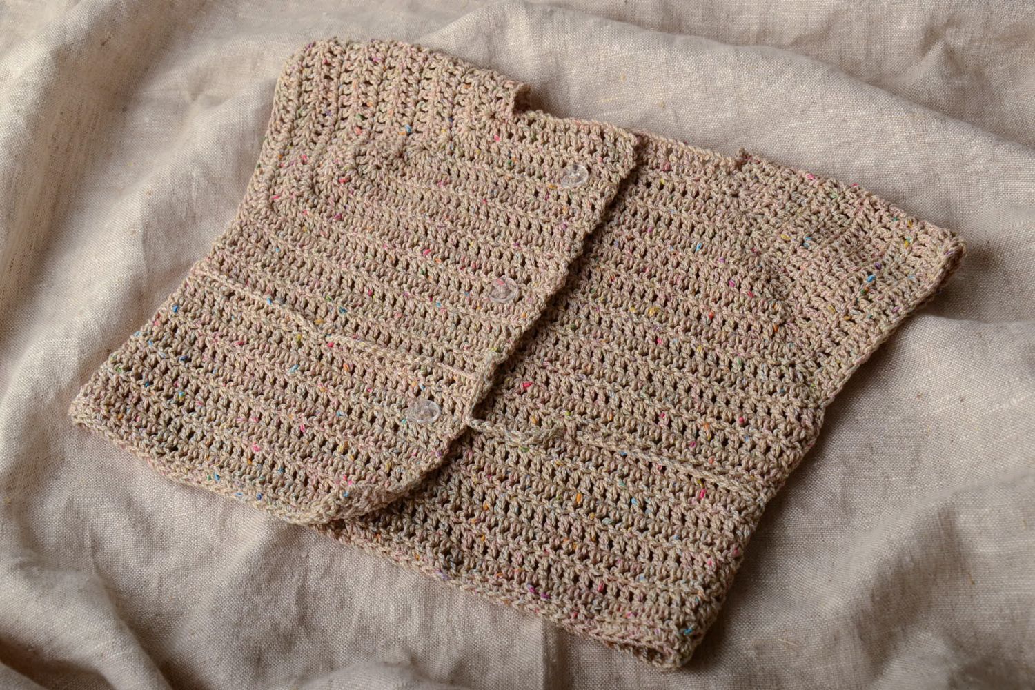 Beige crochet vest for child photo 1