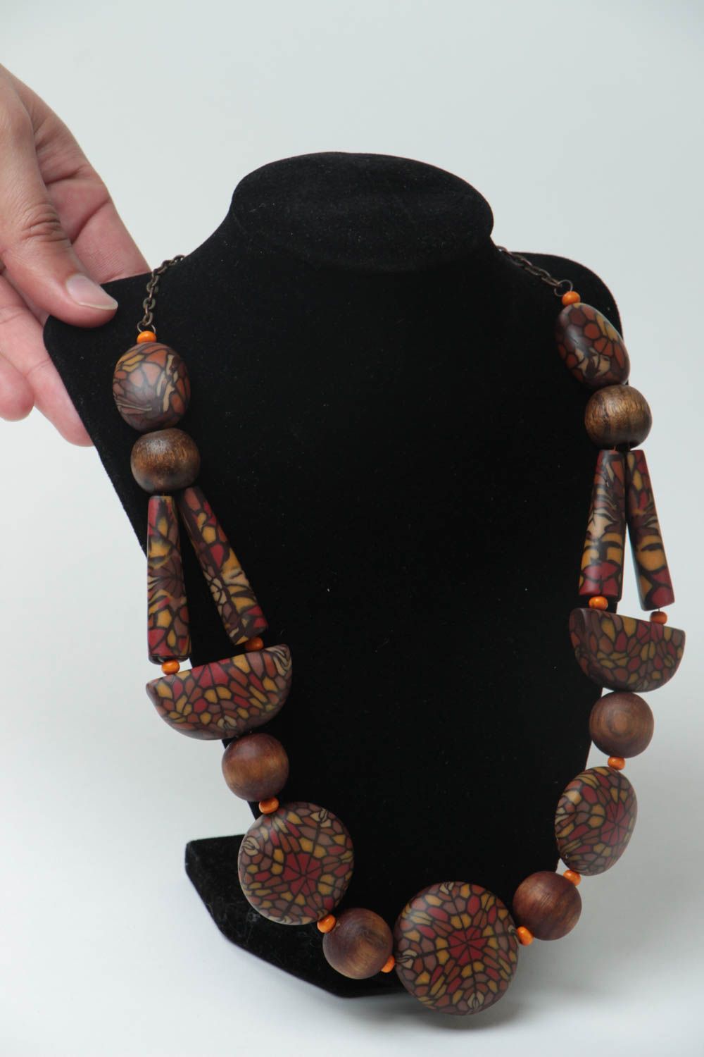Collana in argilla polimerica fatta a mano accessori originali da donna 
 foto 5