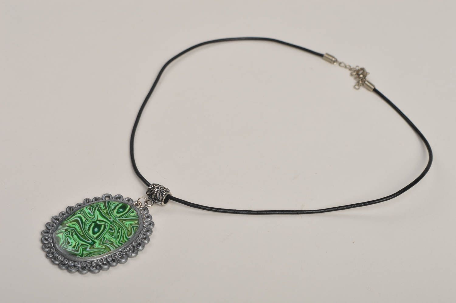 Plastic pendant exclusive jewelry handmade polymer clay jewelry stylish jewelry photo 3