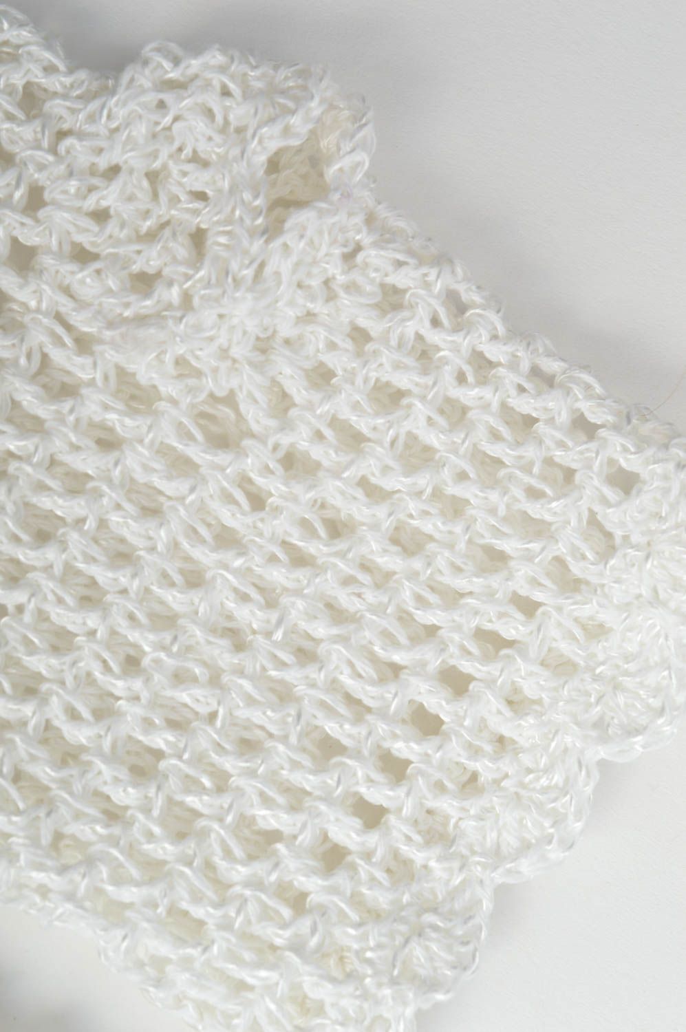 Wedding crochet delicate white elegant beautiful mitts handmade accessory photo 4