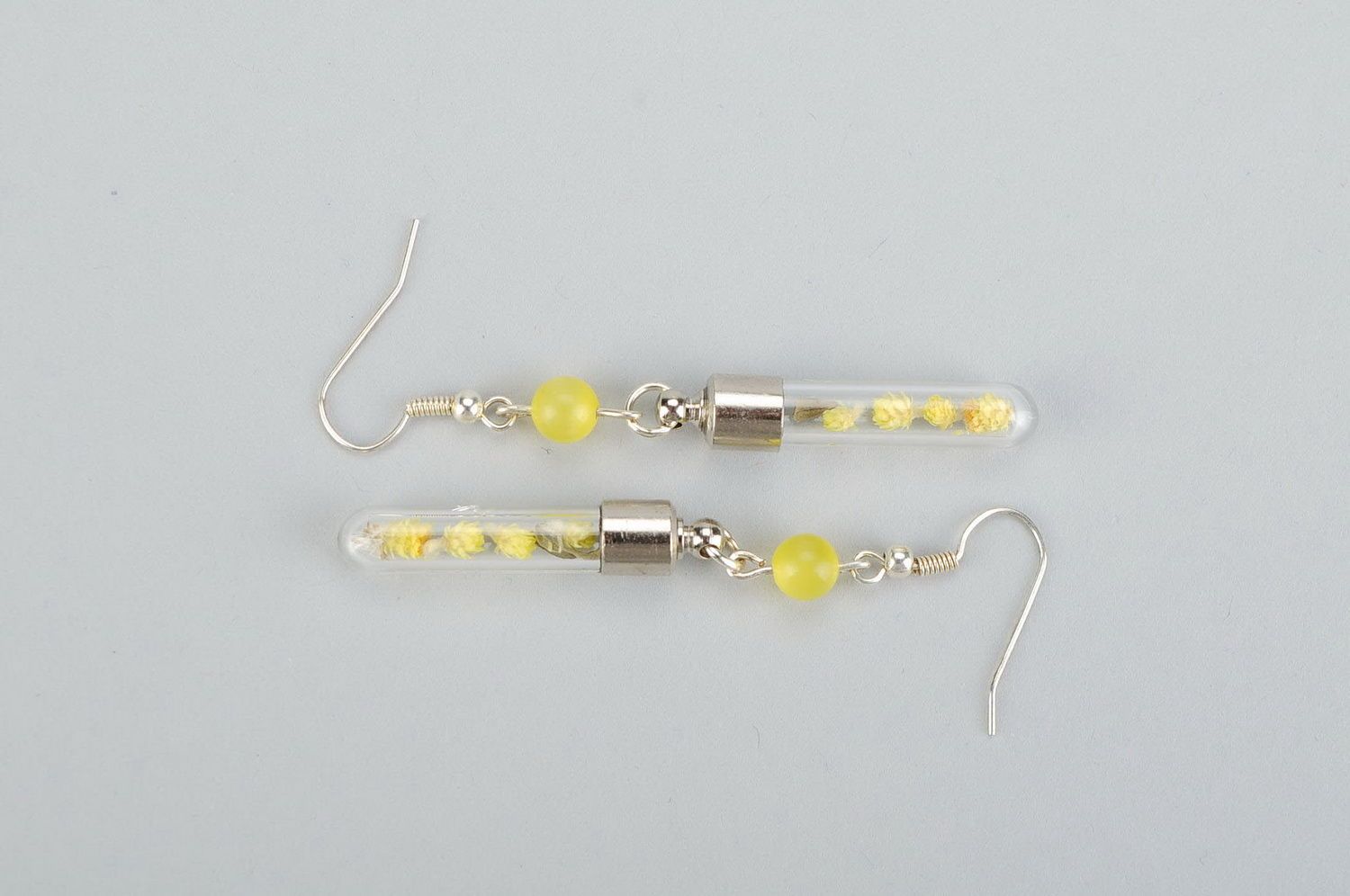 Earrings with glass capsules photo 3