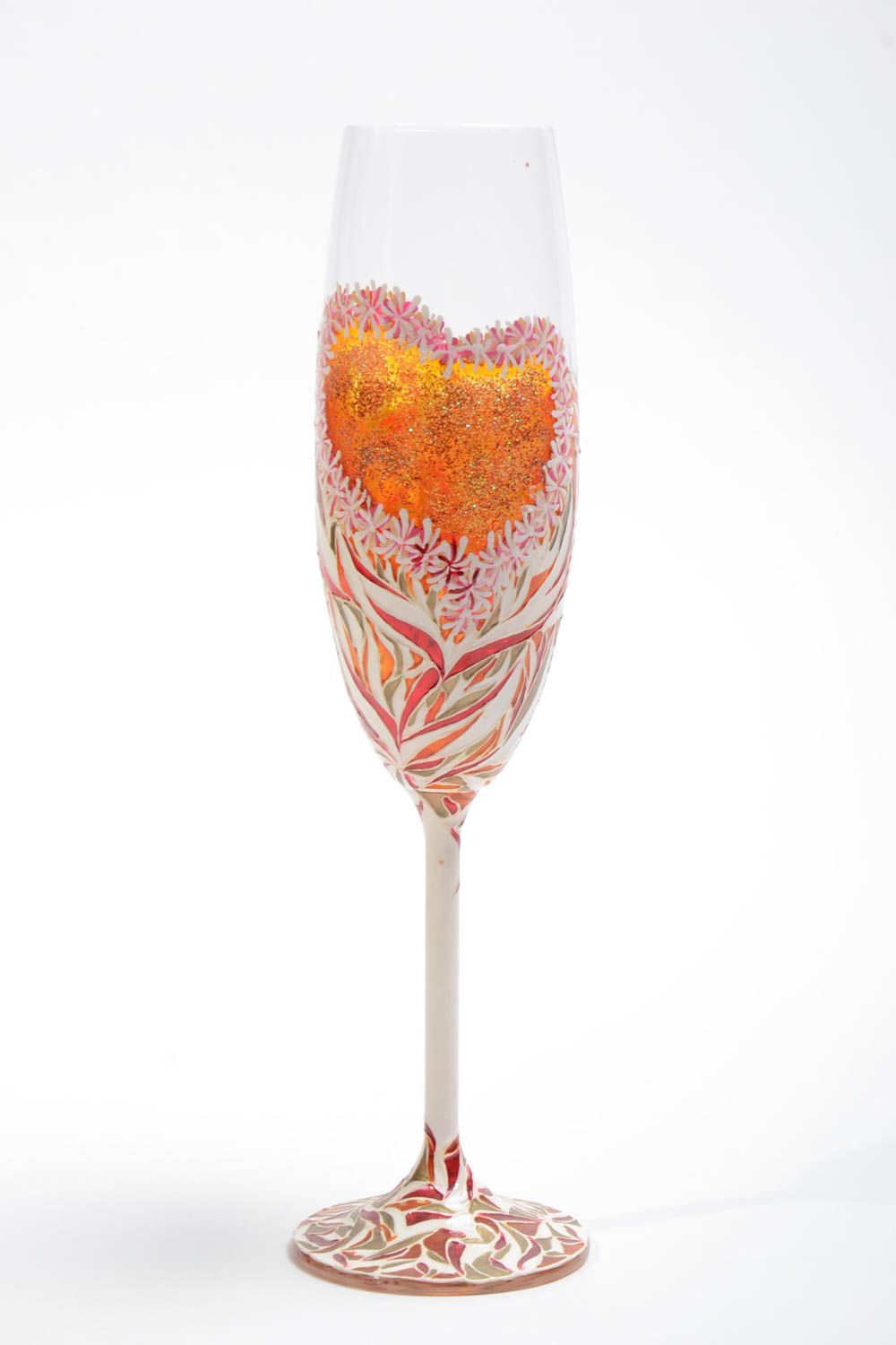 Handmade Champagner Glas schönes Geschirr Designer Geschenk 400 ml mit Bemalung foto 2