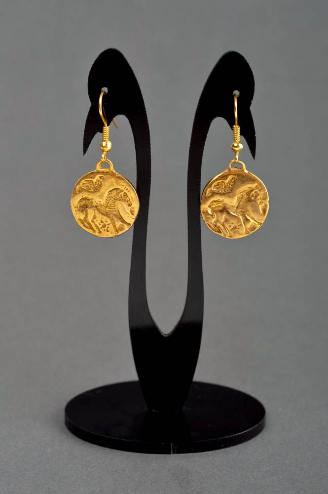 Schöne lange Ohrhänger handmade Metall Schmuck Ohrringe für Damen schön stilvoll foto 1