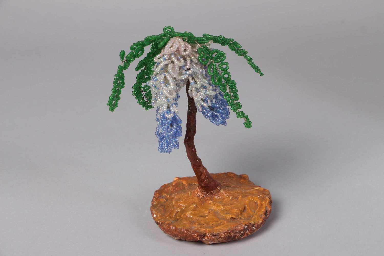 Handmade beaded plaster topiary Palm Tree photo 2