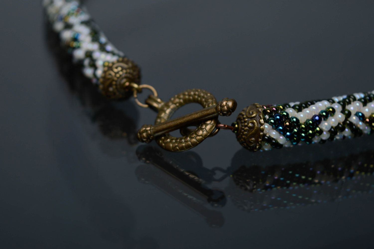 Unusual beaded cord necklace photo 4