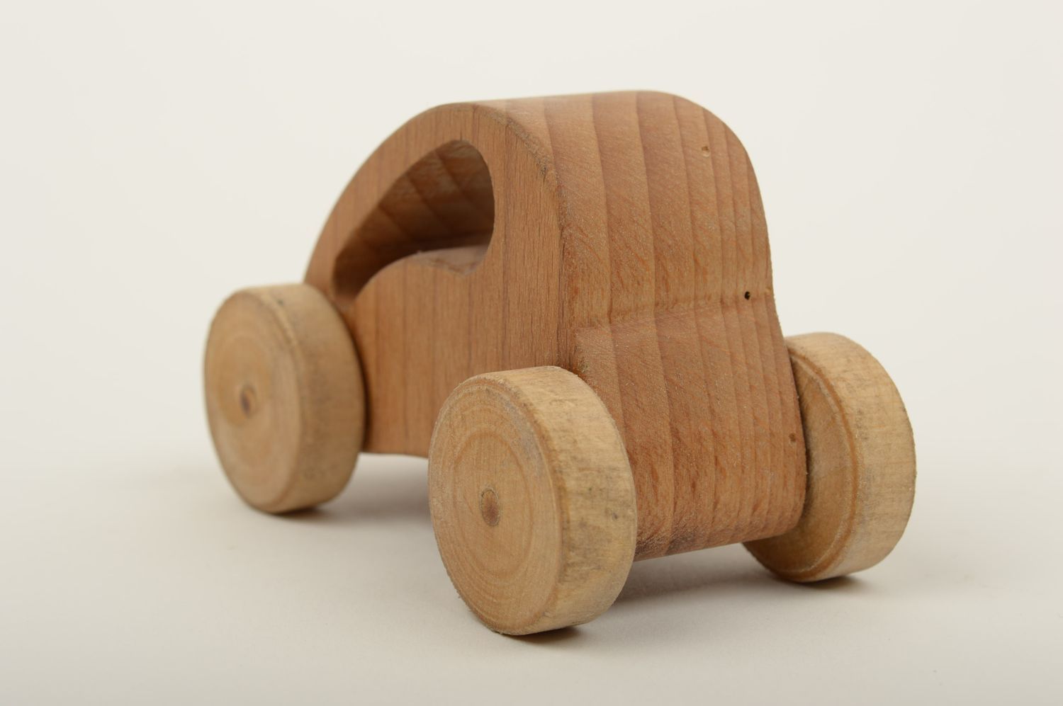 Jouet voiture en bois naturel fait main poli original Cadeau pour enfant photo 3