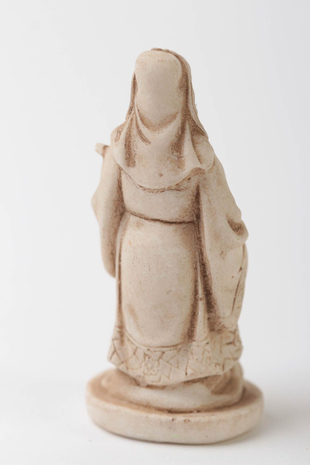Крохотная статуэтка из полимерной смолы нэцкэ Лу-син в мраморной пудре хенд мейд фото 4