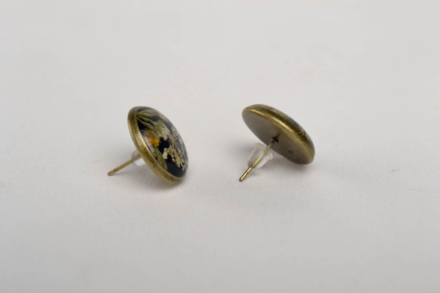 Handmade designer earrings unusual flower earrings epoxy resin jewelry photo 4