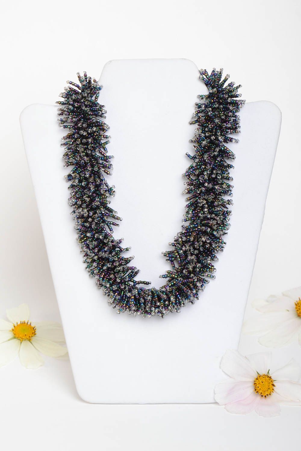 Handmade Rocailles Kette Schmuck Halskette Accessoire für Frauen massiv schön foto 1