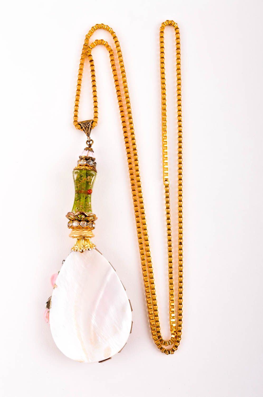 Handmade pendant unusual pendant for women designer accessory with stones photo 4