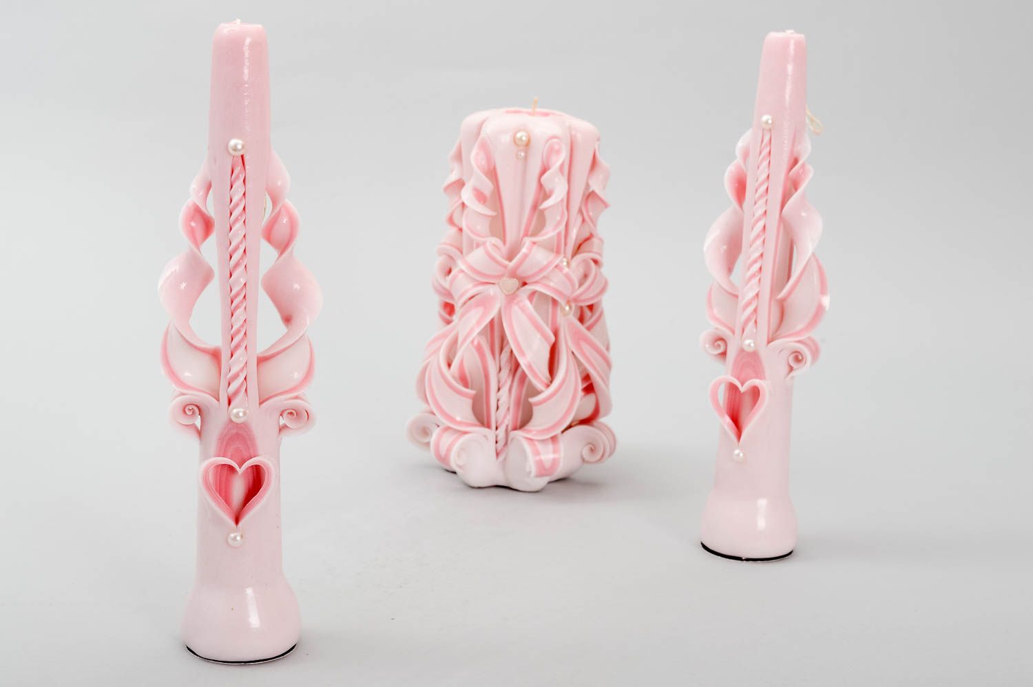 Velas de parafina rosadas hechas a mano elementos decorativos regalo original foto 5