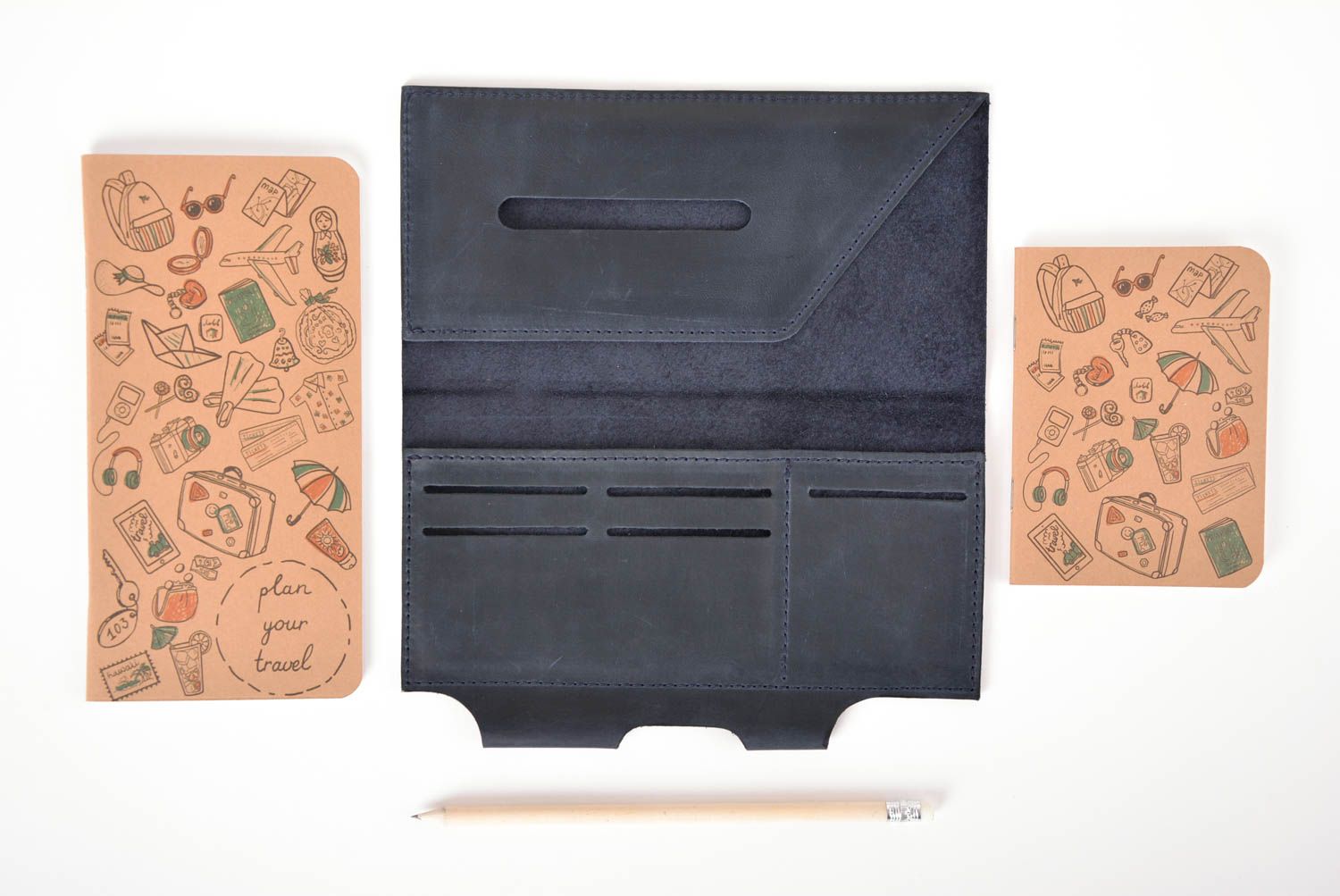 Кожаный органайзер ручной работы холдер для карточек холдер для путешествий фото 3