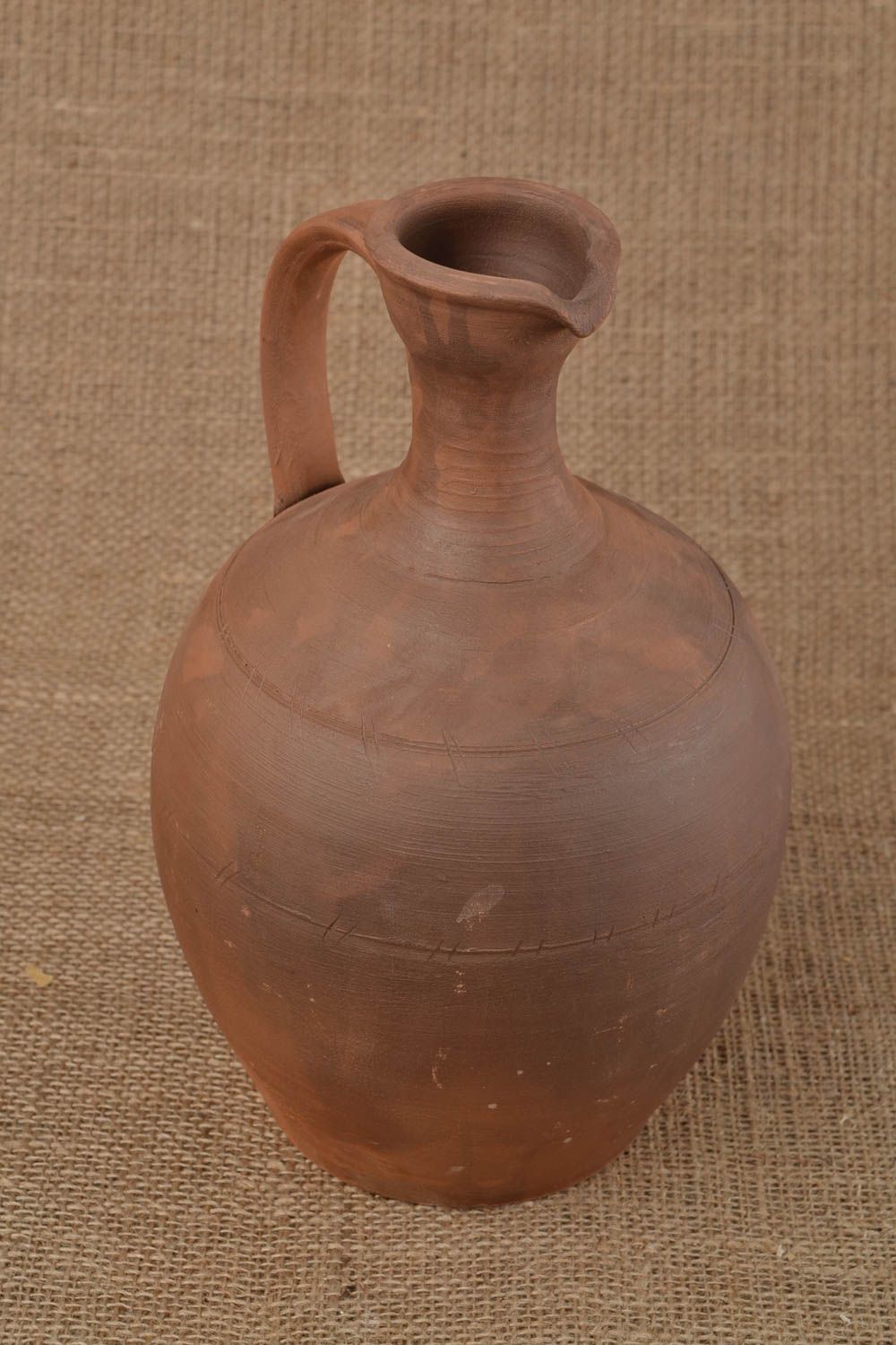 Clay lead-free 80 oz handmade old Greek style 11 wine pitcher 2,55 lb photo 1