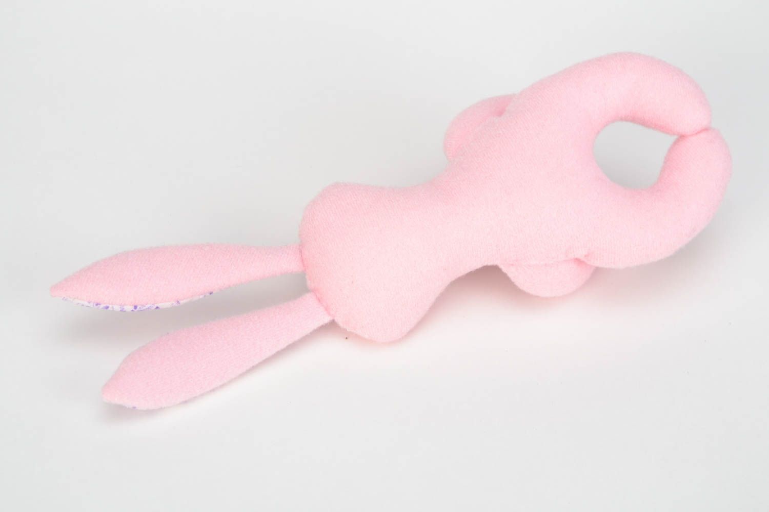 Текстильный заяц с куличом игрушка ручной работы розовая пасхальная красивая фото 5