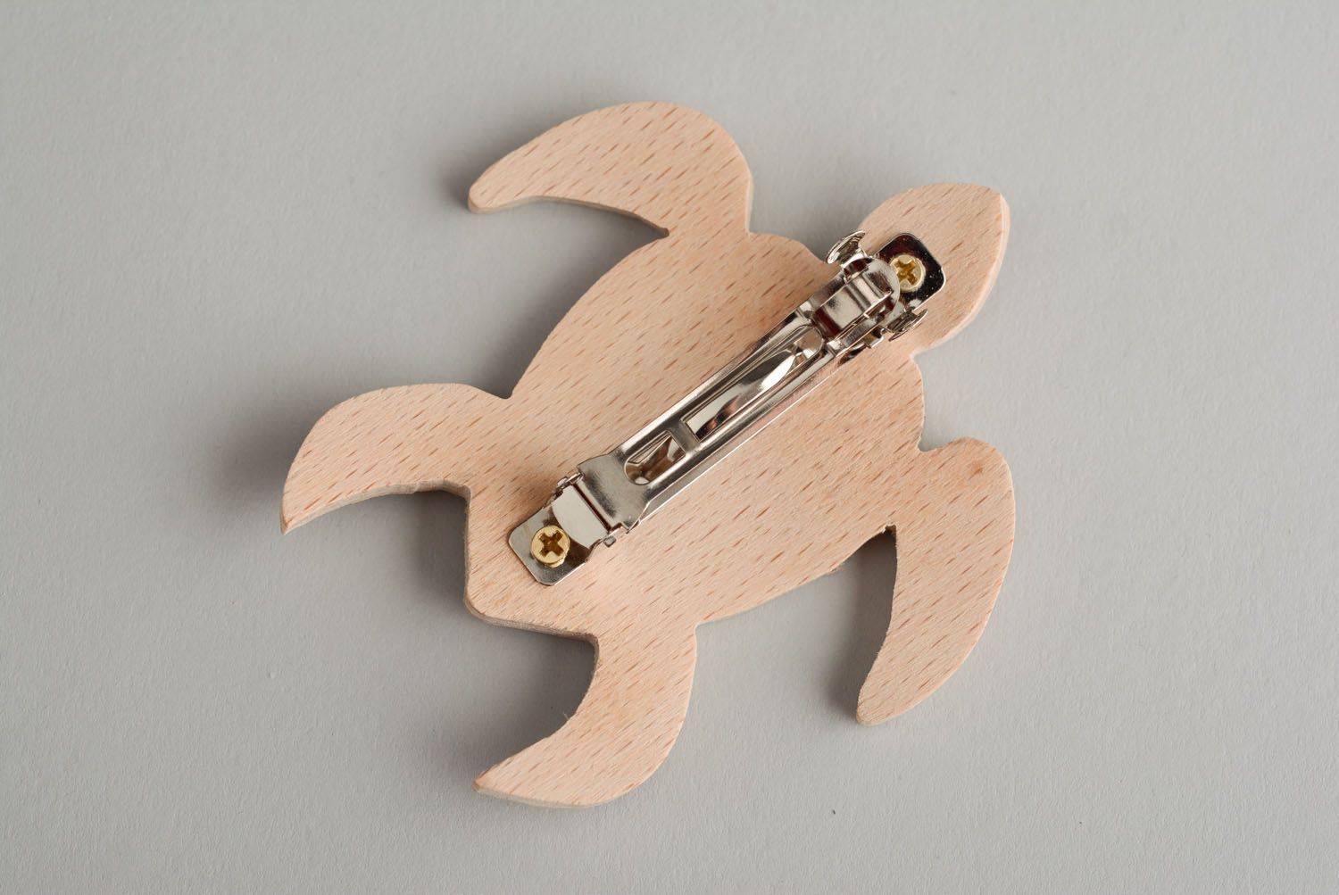 Hair clip wooden blank Turtle photo 2
