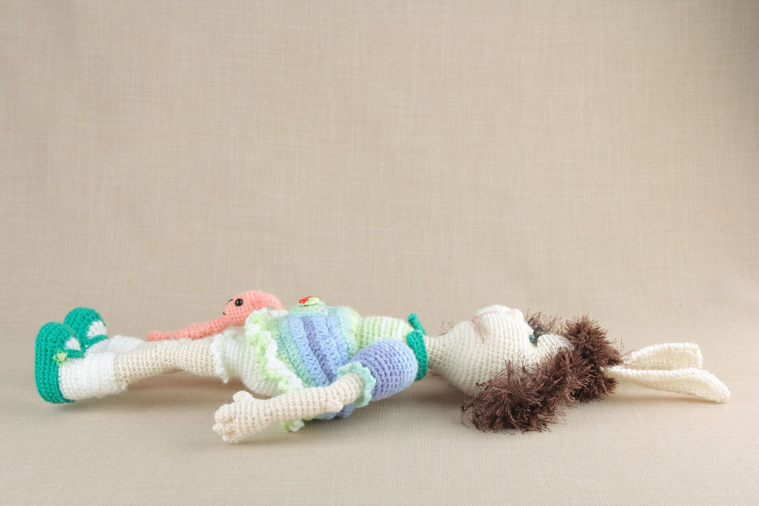 Soft knitted toy Rabbit Girl photo 5