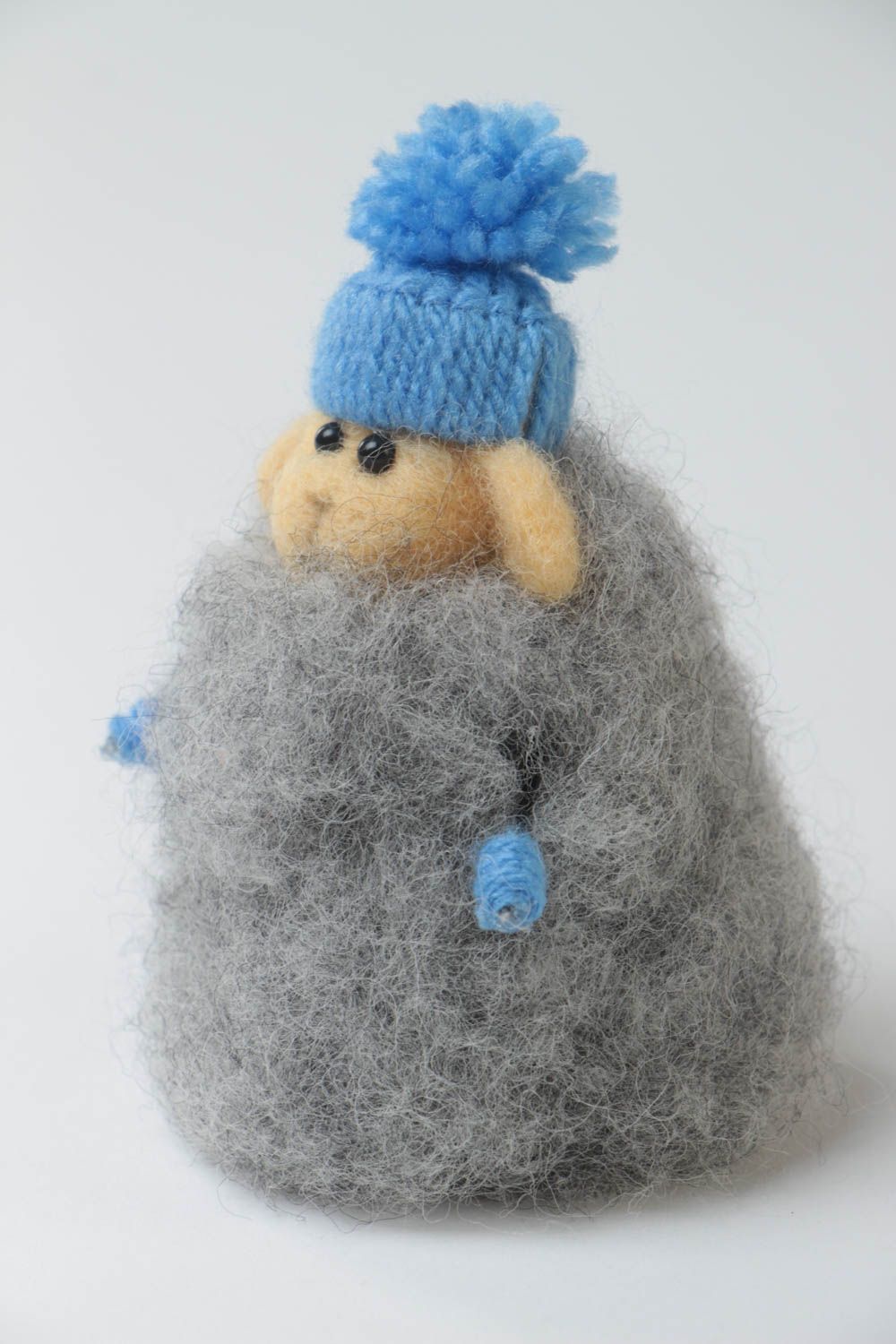 Jouet mou brebis en laine feutrée fait main décoratif original pour enfant photo 2