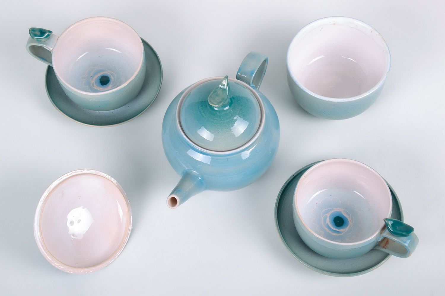 Service à thé en céramique fait main photo 4
