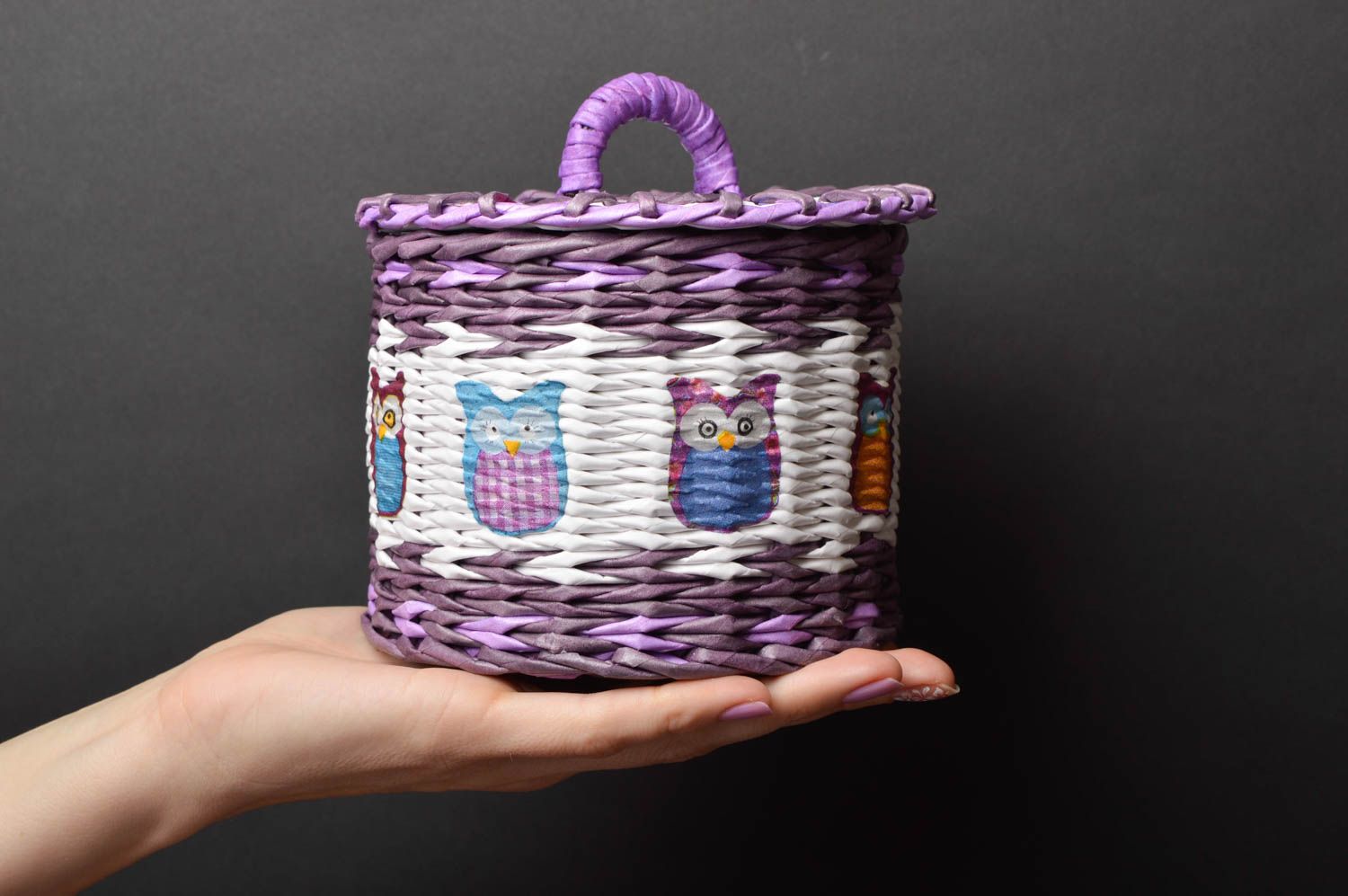 Homemade home decor woven basket paper basket nursery decor handmade gifts photo 5