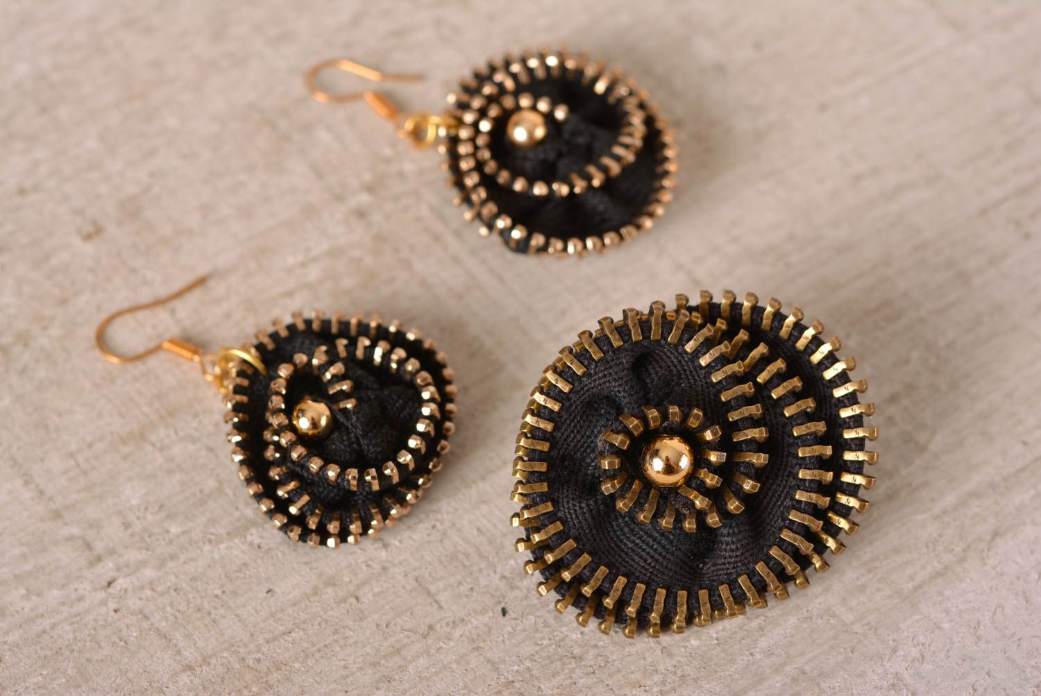 Handmade jewelry handmade earrings zipper brooch zipper accessories gift ideas photo 1