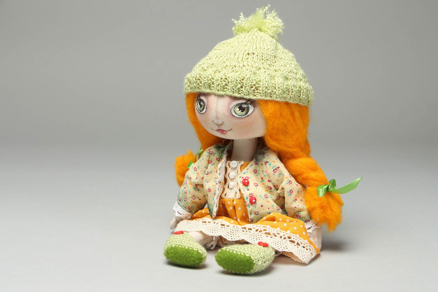 Handmade fabric doll girl photo 1