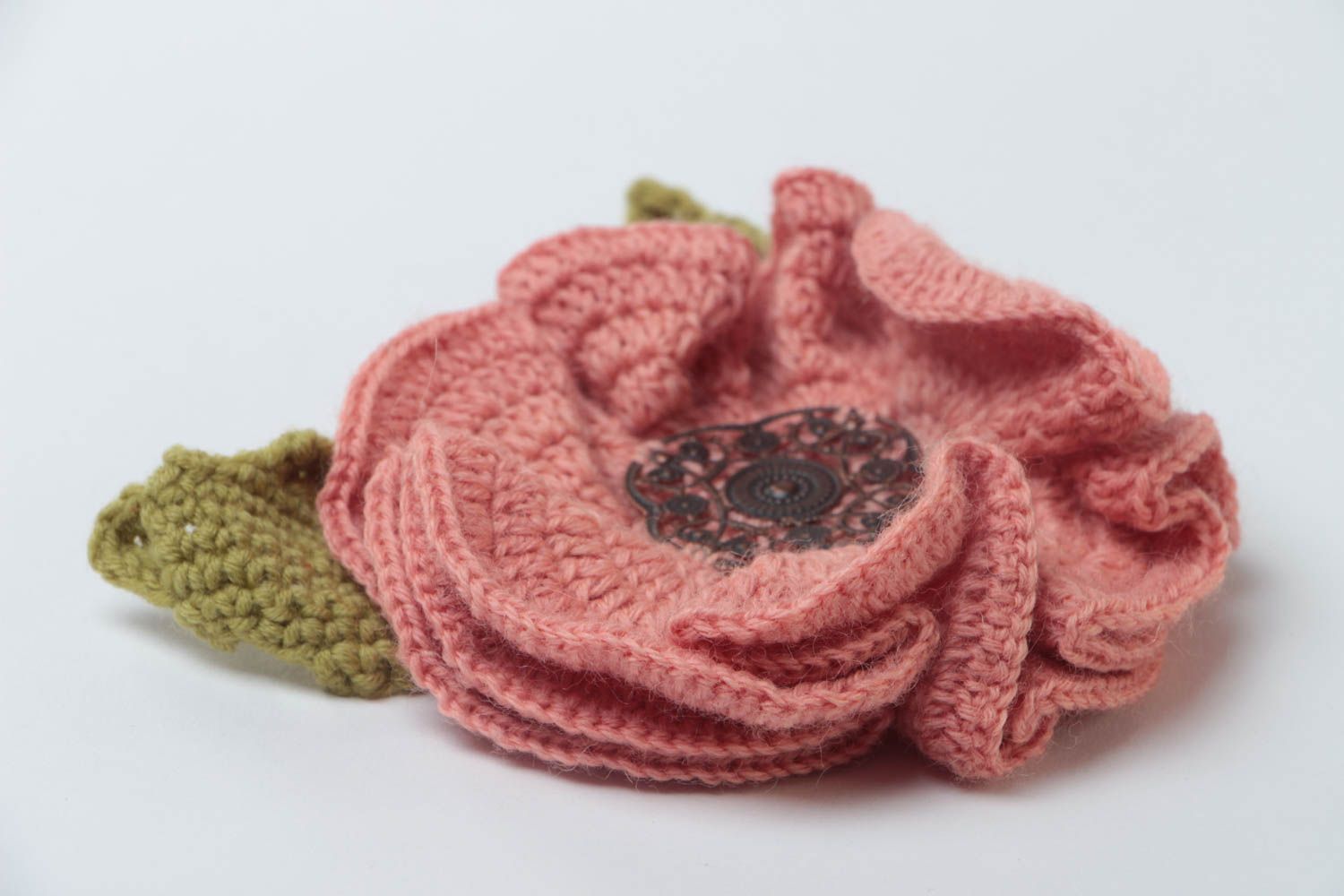 Broche hecho a mano accesorio de moda tejido a crochet regalo original foto 3