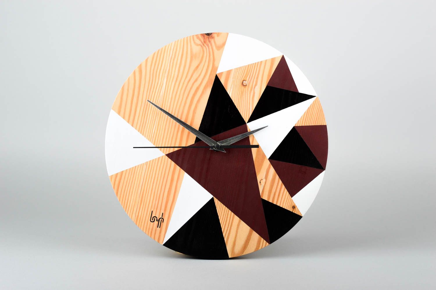 Handmade interior clock stylish wooden clock beautiful round wall clock photo 1
