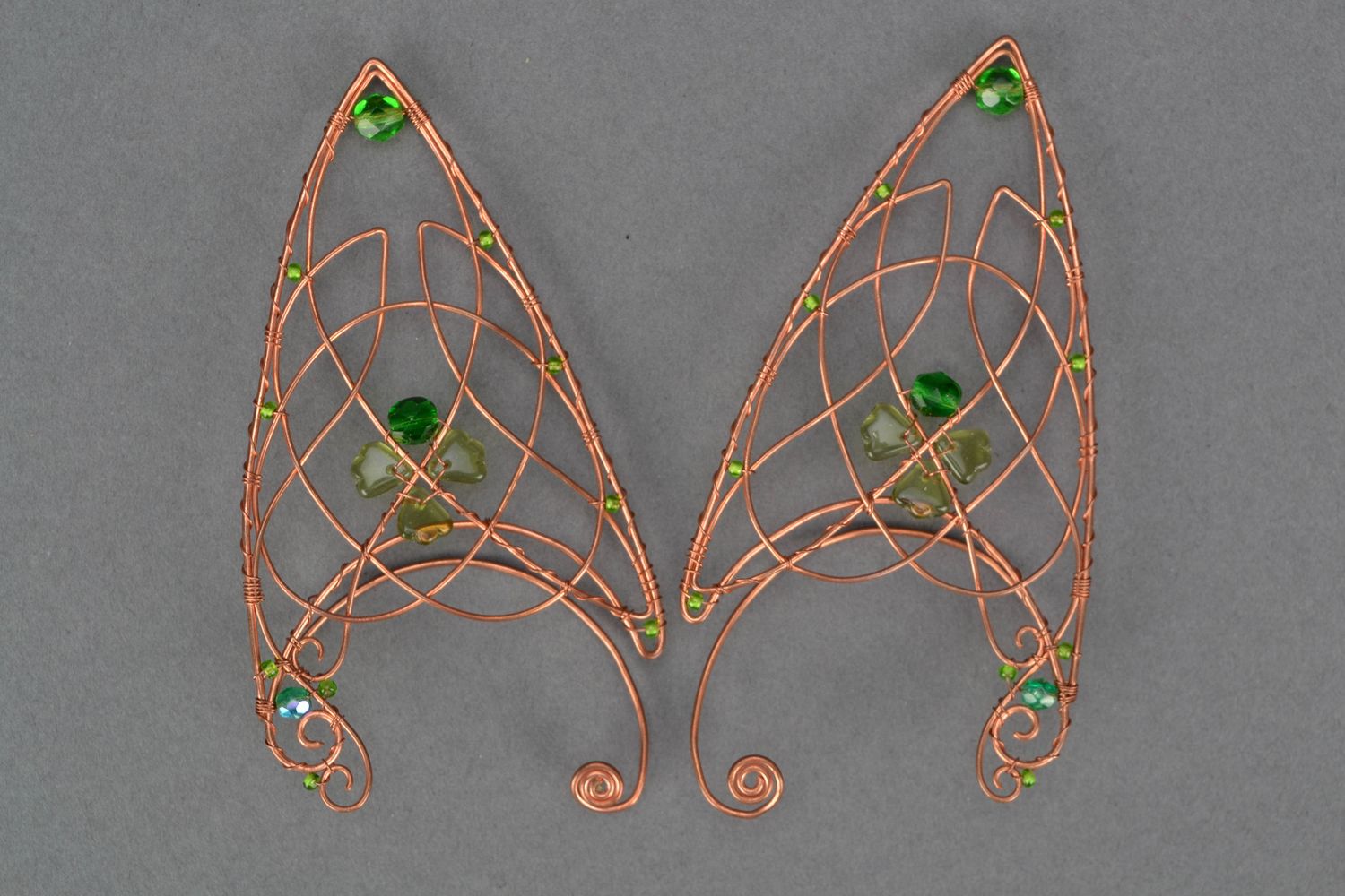 Metal woven cuff earrings in elves style photo 3