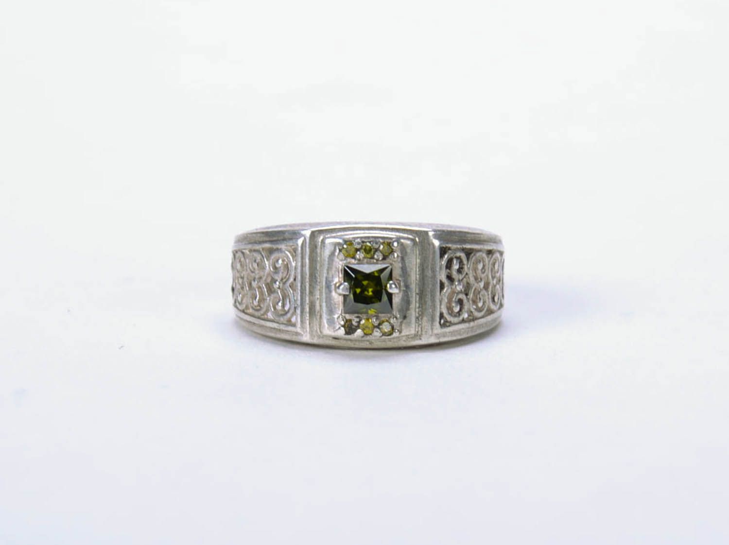 Silver ring with a natural stone photo 3