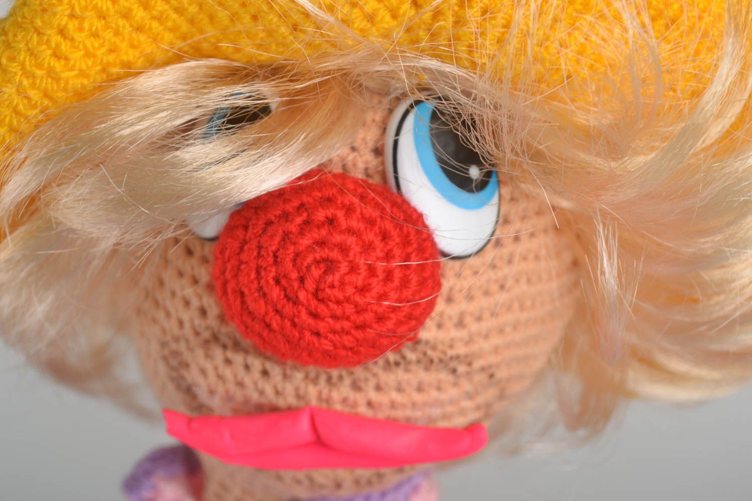 Poupée clown Jouet tricot fait main grand décoratif original Cadeau enfant photo 3
