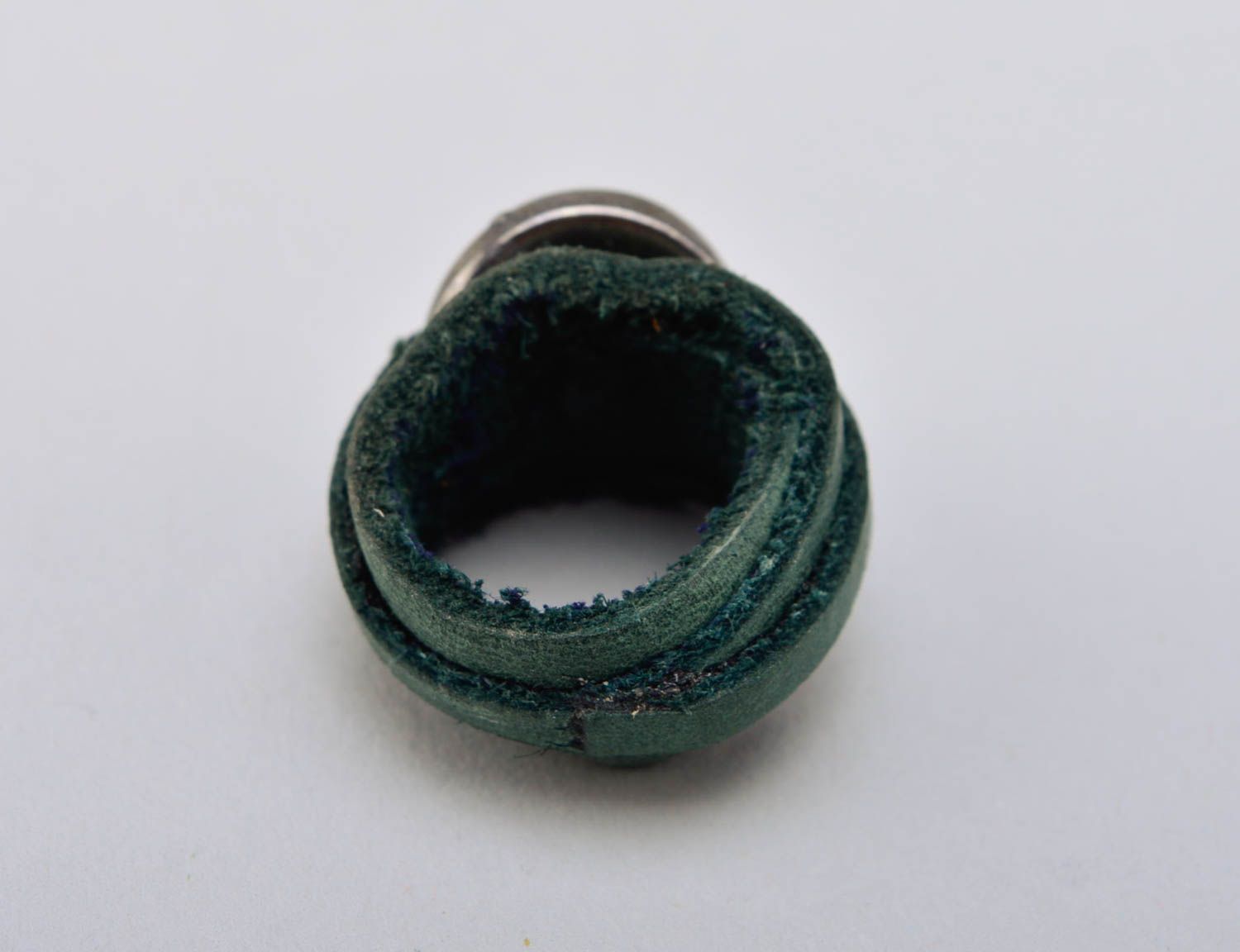Ring Leder handmade Schmuck Ring stilvoll Mode Accessoire originelles Geschenk foto 5
