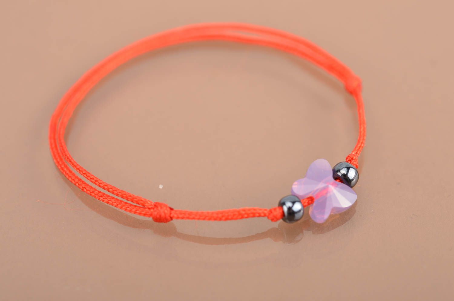 Bracelet with beads silk thread bracelet handmade accessory for women photo 5