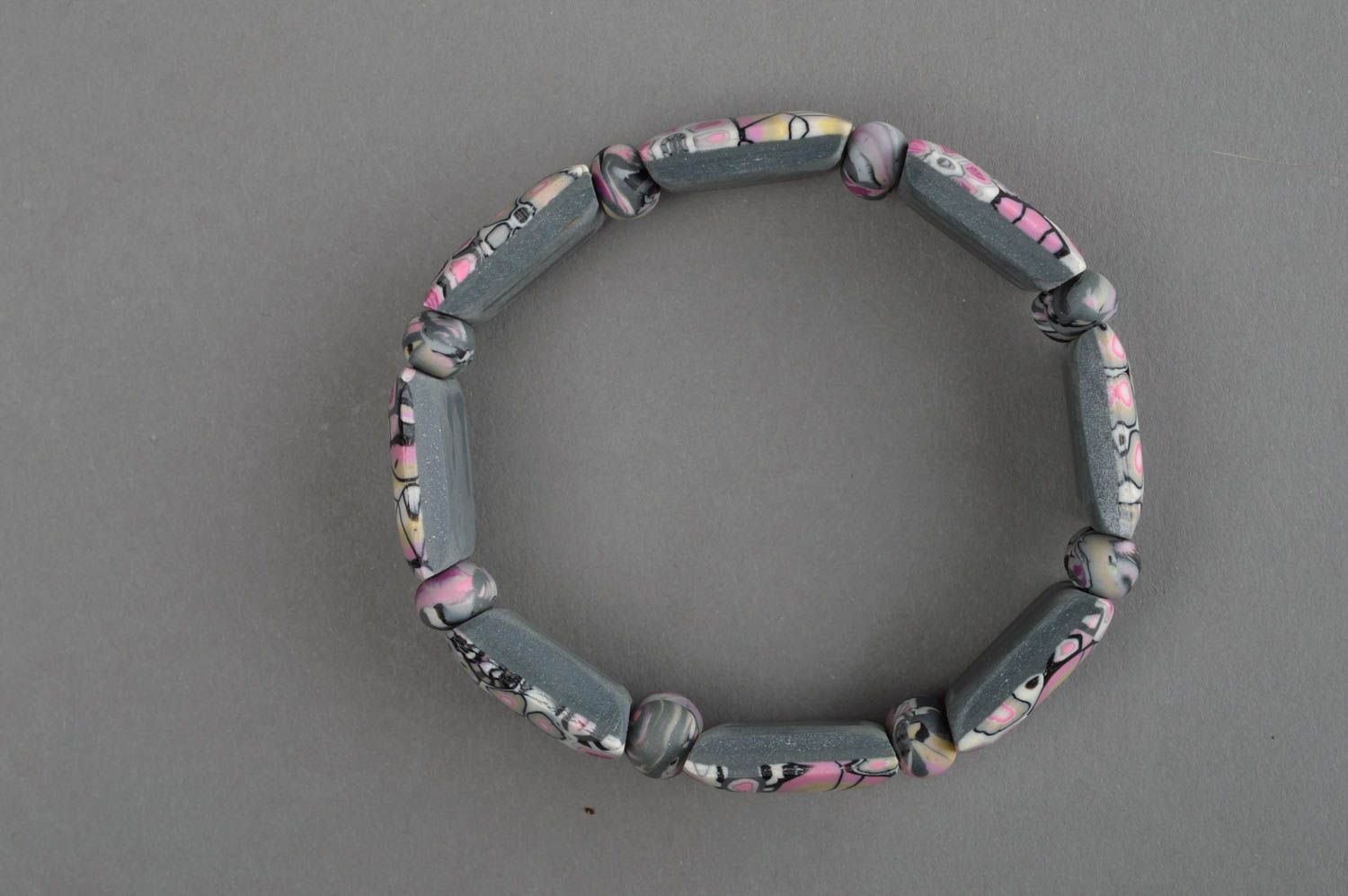 Beaded bracelet handmade stylish polymer clay bracelet polymer clay accessories photo 4
