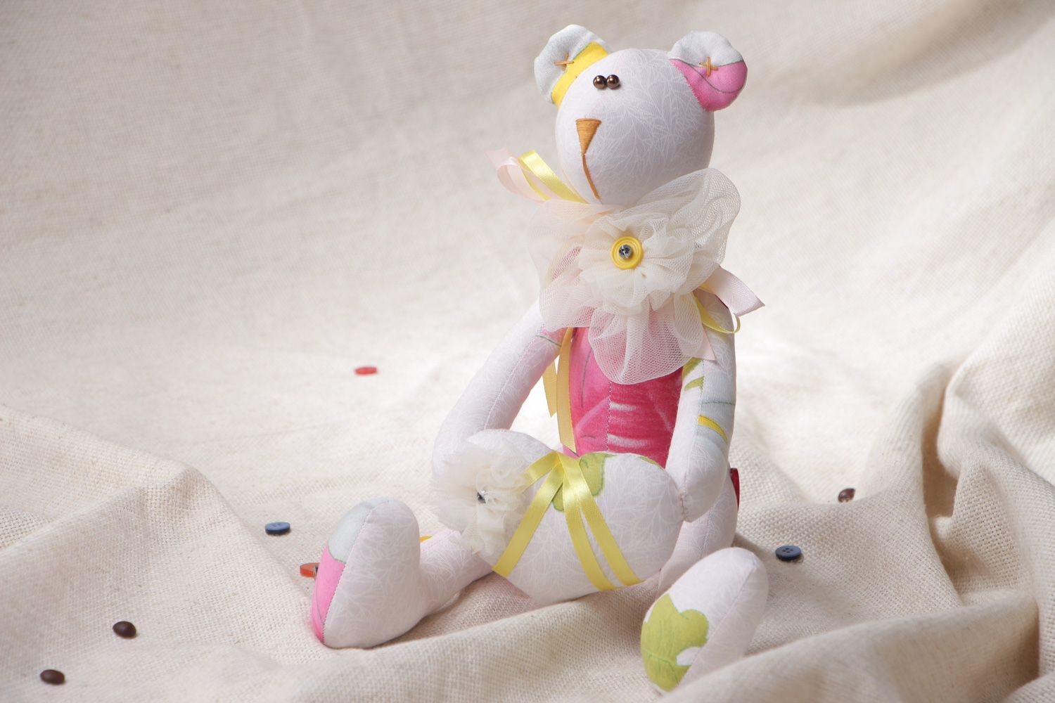 Muñeco osito de peluche hecho a mano original de algodón decorativo para niños foto 5