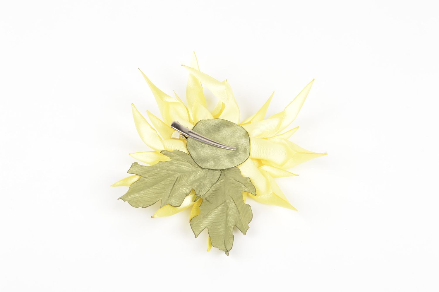 Zarte gelbe Blume Haarspange handgemachter Schmuck Accessoire für Mädchen foto 4
