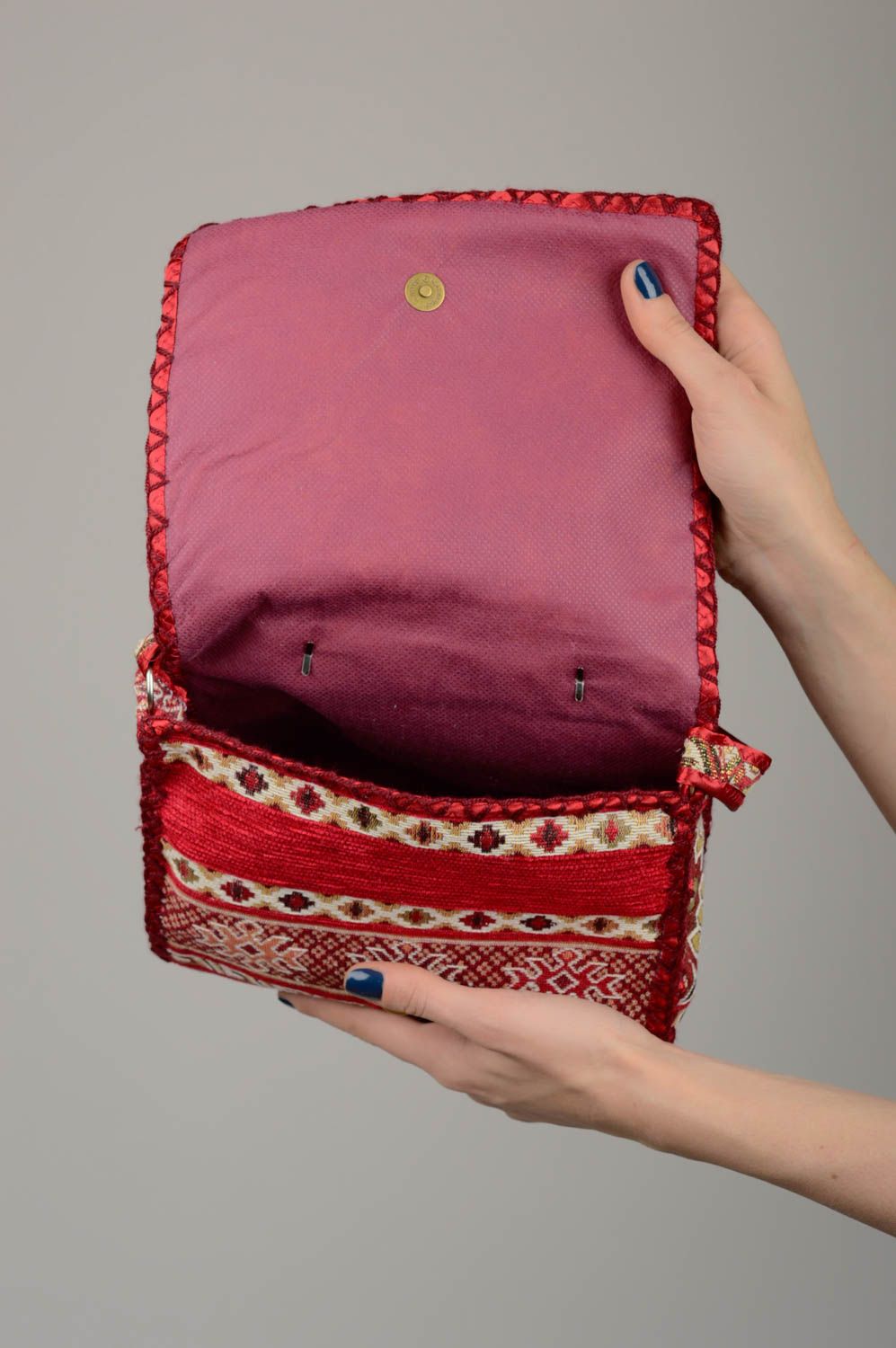 Bolso hecho a mano de tela étnico regalo para mujeres accesorio femenino foto 4