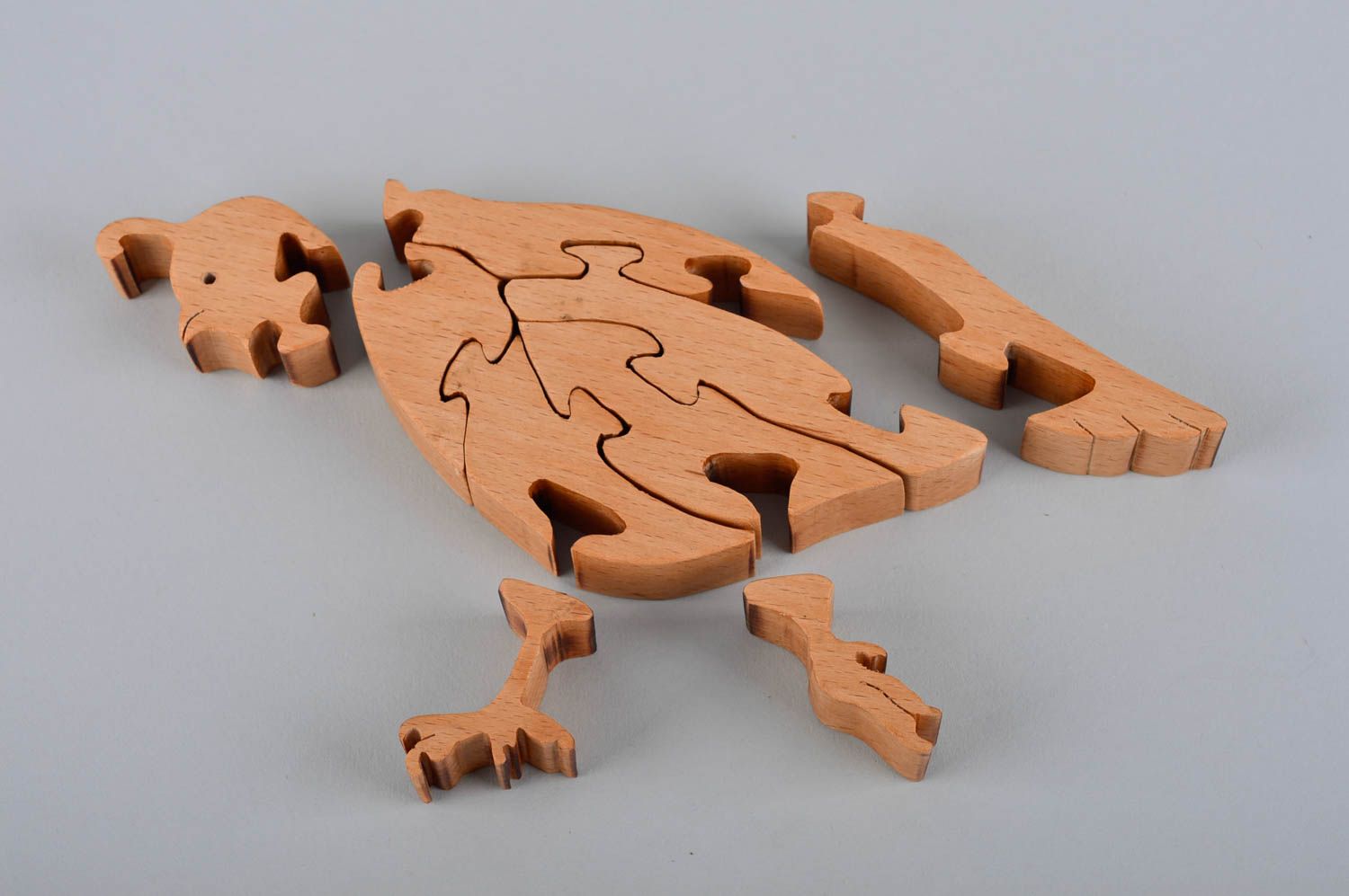 Jeu educatif enfant fait main Jeu puzzle enfant Figurines miniatures en bois photo 5